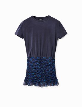 Robe courte deux pièces, Bleu, XS