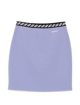 Embroidered Logo Elastic Waist Mini Skirt
