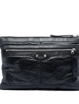 Lambskin Motocross Classic Clip M Clutch - Balenciaga - FashionsVida