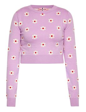 Swirly Jersey lila / rojo / blanco