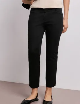 Slim Leg Hose im Satin-Look female Schwarz - Street One - FashionsVida