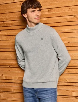 Street One Basic Turtleneck Pullover male Grau