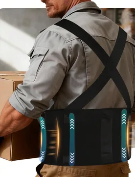 Cinturón de soporte lumbar para hombres y mujeres para levantamiento, almacén, construcción & mudanza Cinturón de levantamiento de pesas para homb - Shein - FashionsVida
