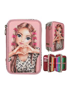 Estuche de 3 compartimentos con lazo
