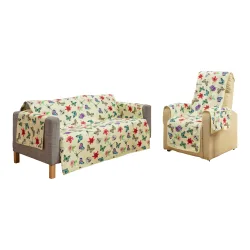 Frottee-Set Sofa- und Sessel-Schoner „Schmetterling“ gelb mehrfarbig