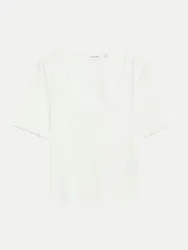 Comma Basic T-Shirt Weiß 44