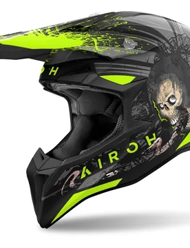 Casco Moto Cross Enduro WRAAAP DARKNESS Opaco taglia S - Airoh - FashionsVida