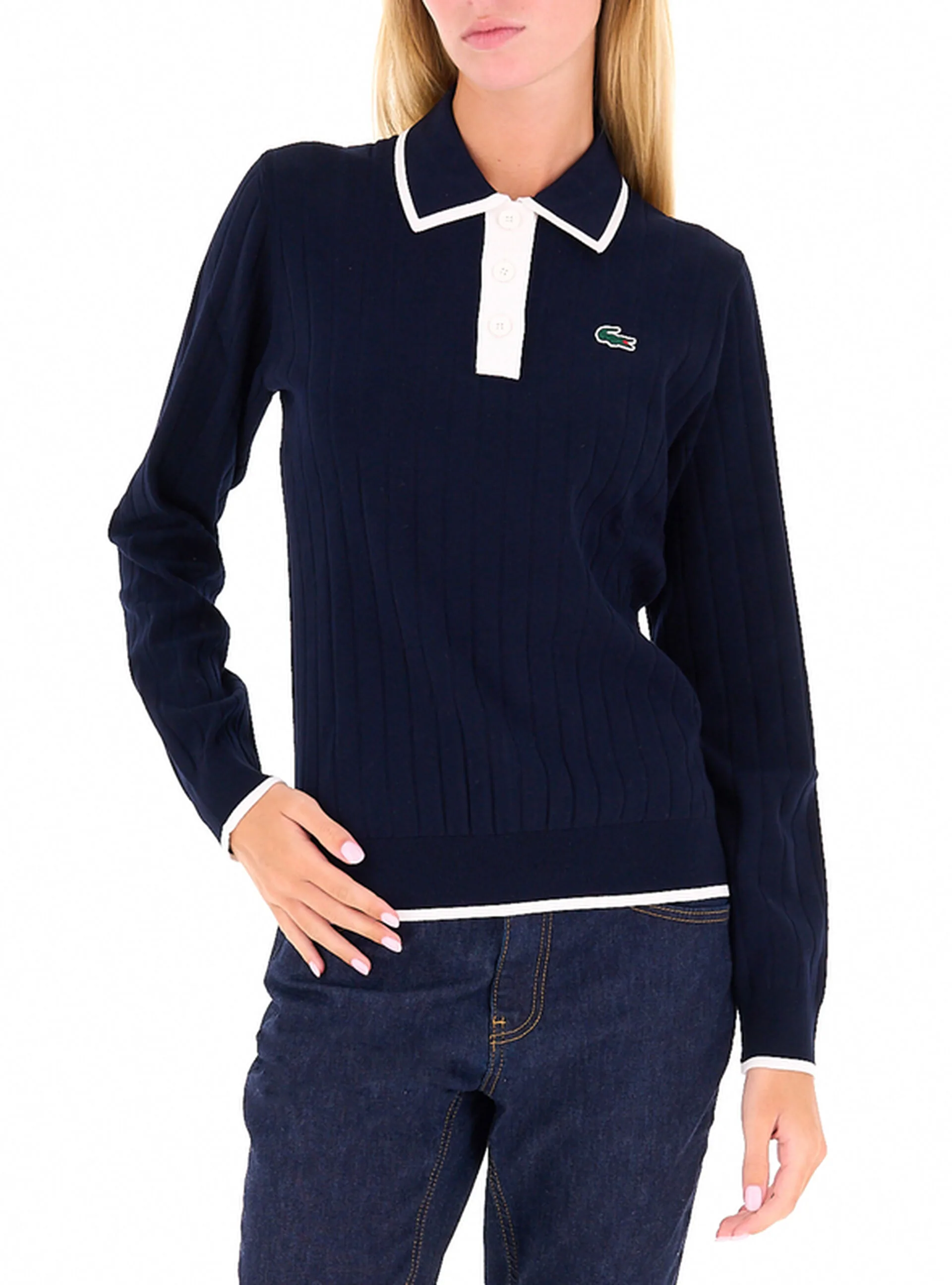Polo maniche lunghe BLU NAVY 36 - Lacoste - FashionsVida