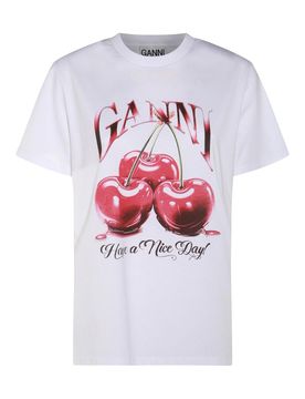 Ganni Maglietta in cotone bianco