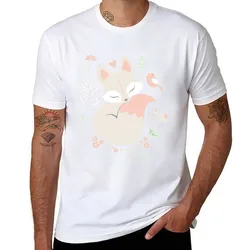 Sleeping Fox - grey seamless pattern T-Shirt man t shirt heavy cotton t shirt men 100% cotton luxury brand T-Shirt
