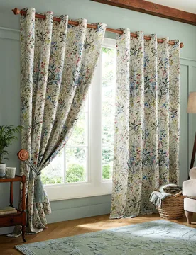 Pointon Eyelet Curtains Multi - Laura Ashley - FashionsVida