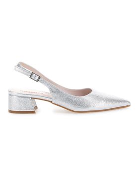Décolleté Argento Slingback Effetto Brillantini 3123 38