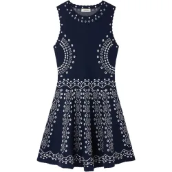 Vestido de punto corto con motivo pañuelo
