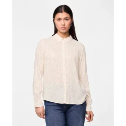 Camisa de manga larga e hilos de lurex de mujer