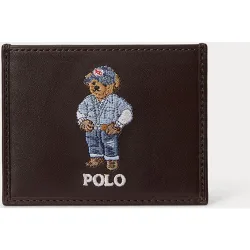 Tarjetero de hombre de piel con Polo Bear