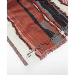 Fular de mujer tipo chal con jacquard de rayas