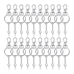 Pieces Metal Swivel Clasps Lanyard Snap Hook Lobster Claw Clasp and Key Rings Keychain with 11mm Screw Eye