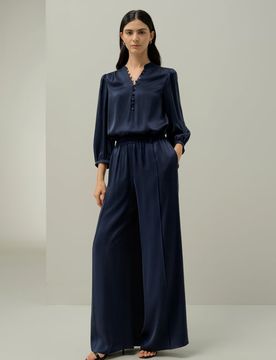Blouse Soie Infroissable Soie 100 % Luxueuse Les Essentiels De La Garde-Robe Légèreté Luxueuse Xl