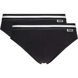 Pack de 2 slips algodón elástico y cinturilla con diseño