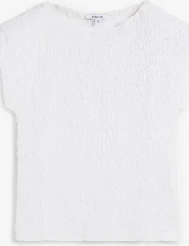 Camiseta de mujer de manga corta con textura crinkle - Scalpers - FashionsVida