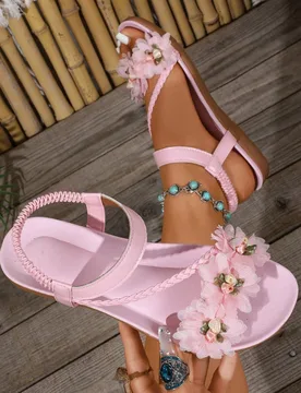 Sandalias de diseño exquisito y lindo con suela blanda, adecuadas para combinar con vestidos para vacaciones, fiestas y bodas, zapatos de verano - Shein - FashionsVida