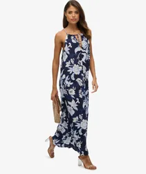 Superdry Damen Strand-maxikleid mit Trägern Blue - Größe: 36
