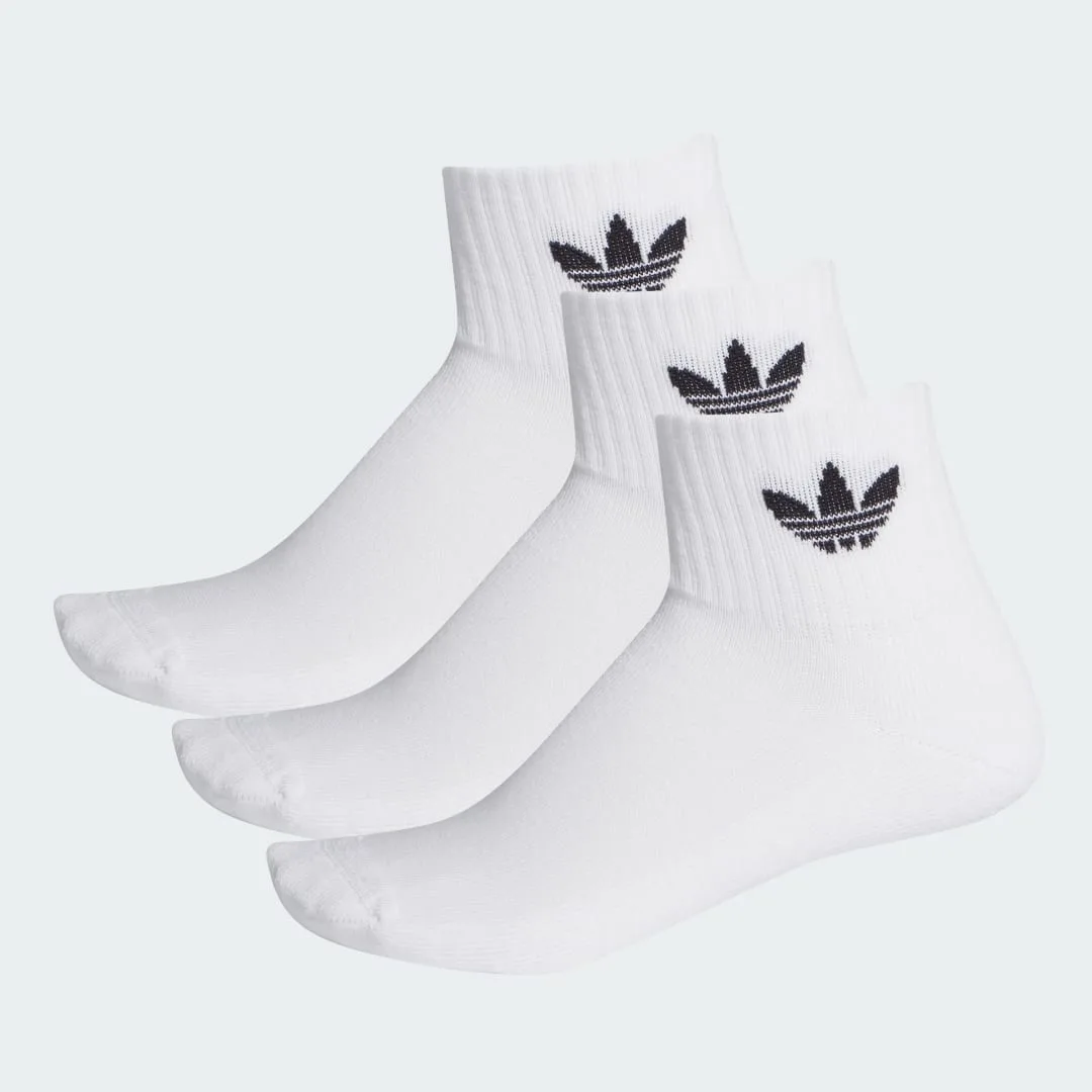 Calze Mid (3 paia) 37-39 White / White / Black - Adidas - FashionsVida