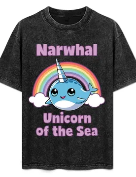 Narwhal Unicorn of the Sea Tshirt T-Shirt man t shirts cotton essential t shirt t shirts cotton 100% shirt man cotton T-Shirt - Aliexpress - FashionsVida