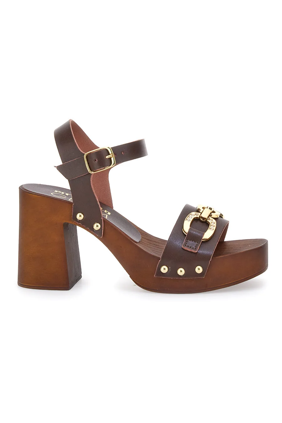 Zoccoli con Marroni Con Dettagli Oro 9086 39 - Pittarello - FashionsVida