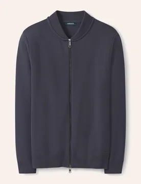 Milano Zip-Jacke, normale Größen, Farbe Grau, 56, bequem, da elastisch edle Milano-Rib-Struktur Herren - Walbusch - FashionsVida
