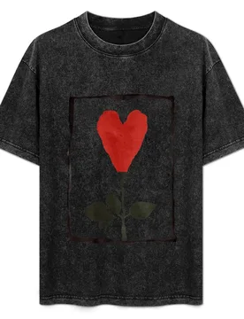 Flower Heart T-Shirt Simple Line Art Print Tee - Aliexpress - FashionsVida