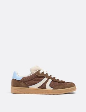 Gestanzte Sneaker mit Lederdetails BRAUN 36
