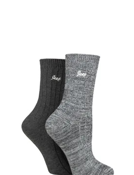 Women's 2 Pair Performance Polyester Boot Socks Charcoal / Slate 4-8 Ladies - Black - Size: Small - Jeep - FashionsVida
