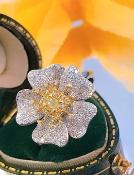 Fantastic Full Micro Pave CZ Yellow Flower Finger Rings for Women - Aliexpress - FashionsVida