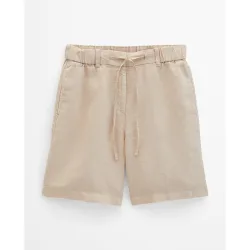 Pantalones cortos relajados de lino con cintura elástica