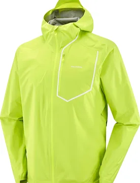 Veste imperméable et coupe-vent de trail - Bonatti Pro Jkt M Acid Lime - Taille S - Jaune - Salomon - FashionsVida