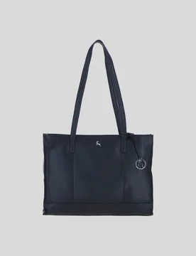 Womens 'Mallow' Real Tote Bag With Rear Slip Pocket - Black - One Size - Ashwood Leather - FashionsVida