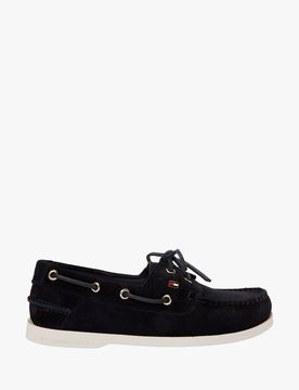 Mocassins à lacets en cuir daim
