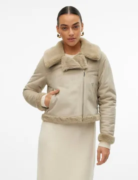 Cazadora de mujer de terciopelo con cremallera - Vero Moda - FashionsVida