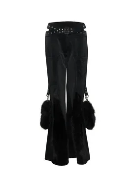 Anime Stoffhose - : Malacath Zipper Baggy Utility Cargo Pants - Blac - XS bis XXL - für Damen - Größe L - schwarz - Frauen - female - koi - FashionsVida