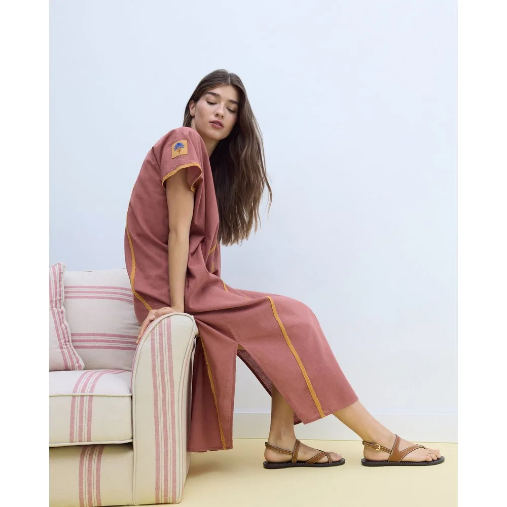 Kaftán de algodón con trabajo bordado - Stella Rittwagen - FashionsVida