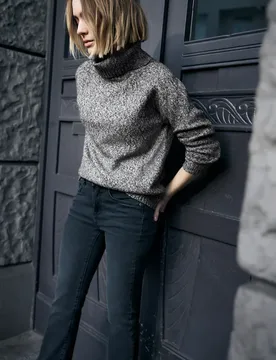 Street One Mouliné Pullover female Schwarz - Street One Studio - FashionsVida