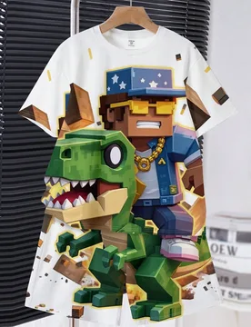 Conjunto informal y cómodo de camiseta de manga corta y pantalones cortos con cuello redondo para niño preadolescente, con estampado gráfico clási - Shein - FashionsVida