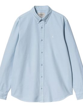 L/s bolton shirt - air sky garment dyed