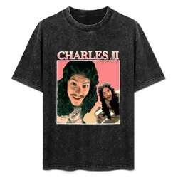 Charles II Vintage/Retro Design T-Shirt Soft Basic Cotton Short Sleeve Tee