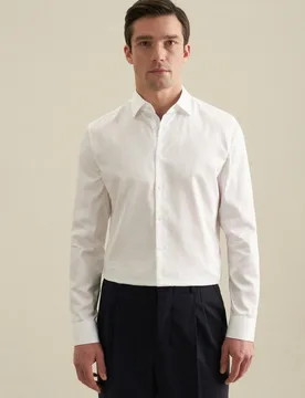 Slim Business Hemd Uni Weiß 39 - Seidensticker - FashionsVida