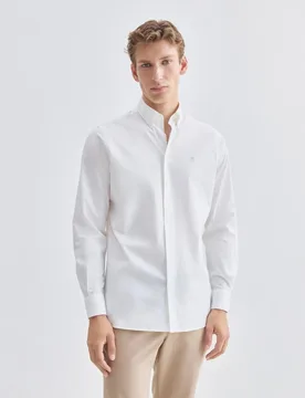 Camisa de hombre classic fit lisa con stretch - Hackett - FashionsVida