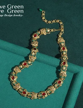 Vintage Crystal Toad Necklace Gold Color Colorful Glass Natural Choker Chain Woman Luxury Designer Jewelry Accessories 2025 - Aliexpress - FashionsVida