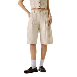Jeans Pantaloni Corti Classic Pleated GJ Hickory Stripe 25