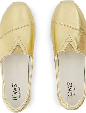 Alpargatas planas de mujer plus en piel - TOMS - FashionsVida